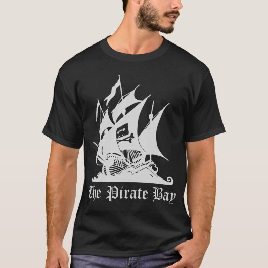 The Pirate Bay T-Shirt Black - Gepersonaliseerd (Voorkant)