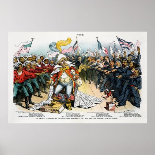 The Pirate Publisher Centerfold in Puck 1886 Poster (Voorkant)