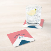 The Piste Club Roze Blauwe Aangepaste Winter Ski F Kartonnen Onderzetters (Insitu)