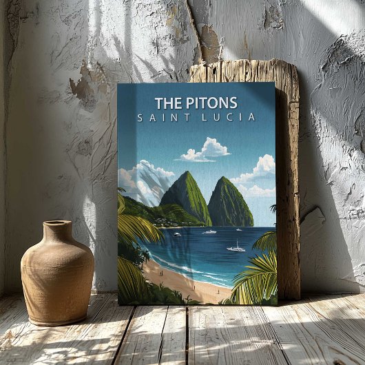 The Pitons St Lucia Travel Canvas Wall Decor