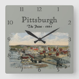 The Pittsburgh Point 1931 Custom Square Wall Clock Vierkante Klok