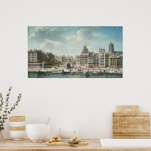 The Place de Greve, Parijs Poster (Keuken)