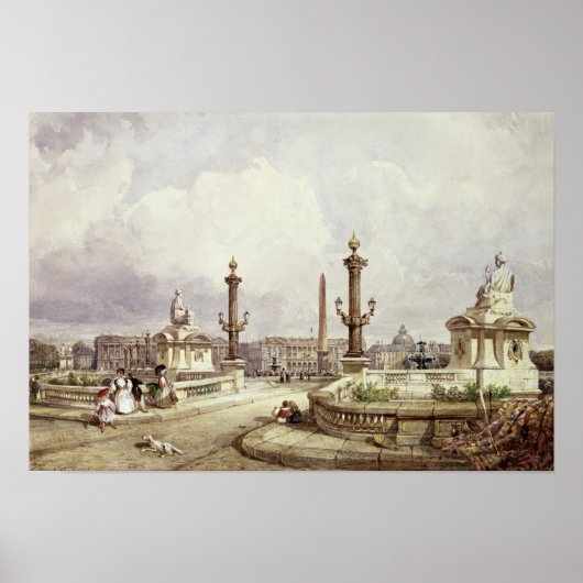 The Place de la Concorde, c.1837 Poster (Voorkant)