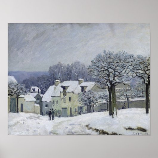 The Place du Chenil at Marly-le-Roi, Snow, 1876 Poster (Voorkant)