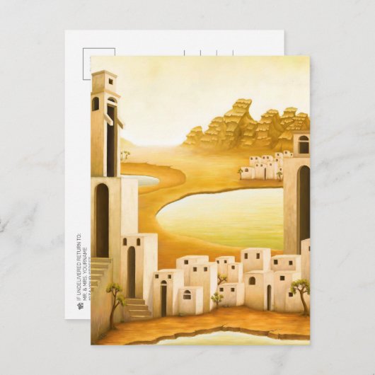 "The Place" - Midden-Oosten / Orient Desert Schild Briefkaart (Voorkant / Achterkant)