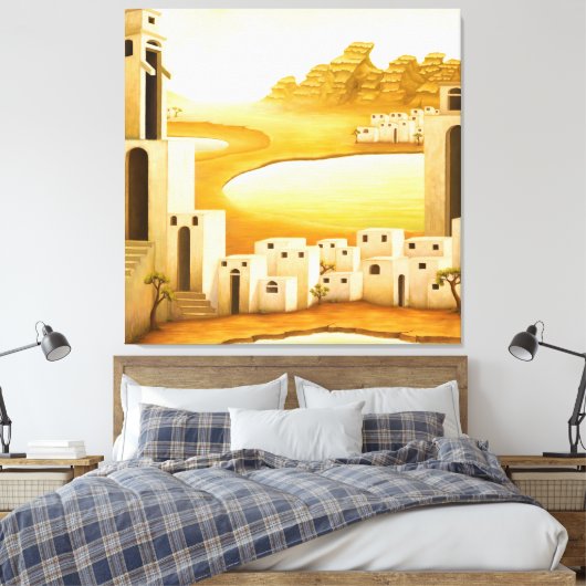"The Place" - Midden-Oosten / Orient Desert Schild Canvas Afdruk (Insitu (Slaapkamer))