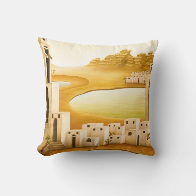 "The Place" - Midden-Oosten / Orient Desert Schild Kussen (Voorkant)