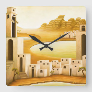 "The Place" - Midden-Oosten / Orient Desert Schild Vierkante Klok