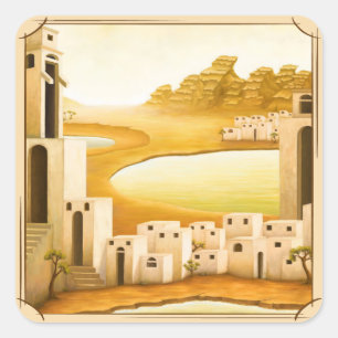 "The Place" - Midden-Oosten / Orient Desert Schild Vierkante Sticker