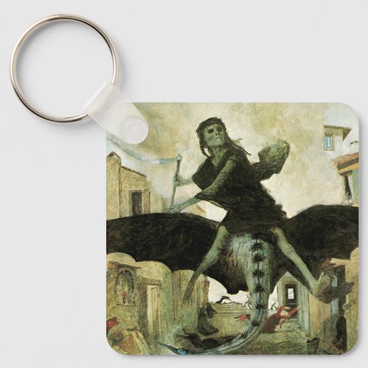 The Plague by Arnold Bocklin, Vintage Symbolism Sleutelhanger (Voorkant)