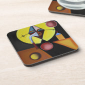 The Plague Doctor - olieverfschilderij Bier Onderzetter (Linkerzijde)