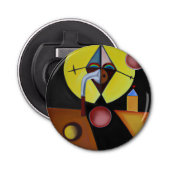 The Plague Doctor - olieverfschilderij Button Flesopener (Voorkant)