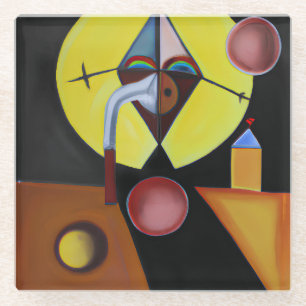 The Plague Doctor - olieverfschilderij Glazen Onderzetter