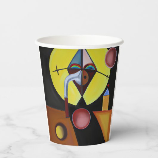 The Plague Doctor - olieverfschilderij Papieren Bekers (Achterkant)