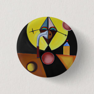 The Plague Doctor - olieverfschilderij Ronde Button 3,2 Cm