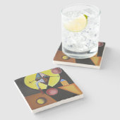 The Plague Doctor - olieverfschilderij Stenen Onderzetter (Zijkant)