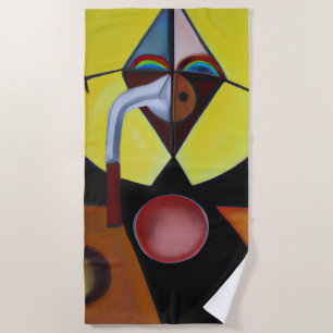 The Plague Doctor - olieverfschilderij Strandlaken