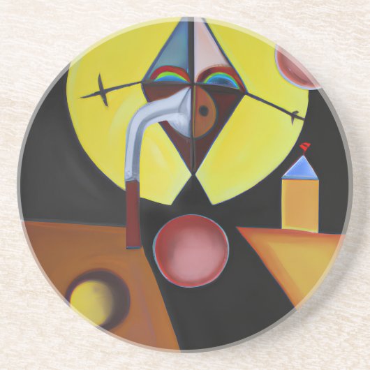 The Plague Doctor - olieverfschilderij Zandsteen Onderzetter (Voorkant)