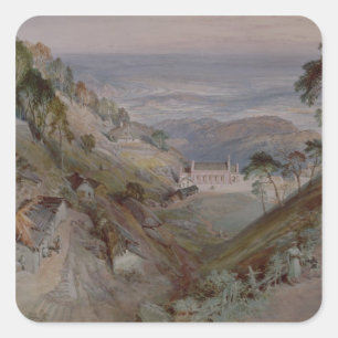 The Plains, Landour Church, Mussoorie, 1884 Vierkante Sticker