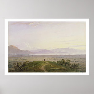 The Plains of Marathon, 1834 (grafiet & m/c met Poster