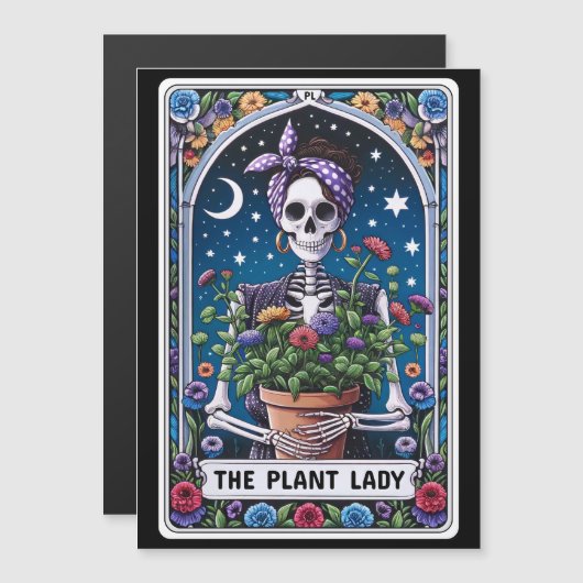 "The Plant Lady" Tarot Kaart magneet (Voorkant / Achterkant)