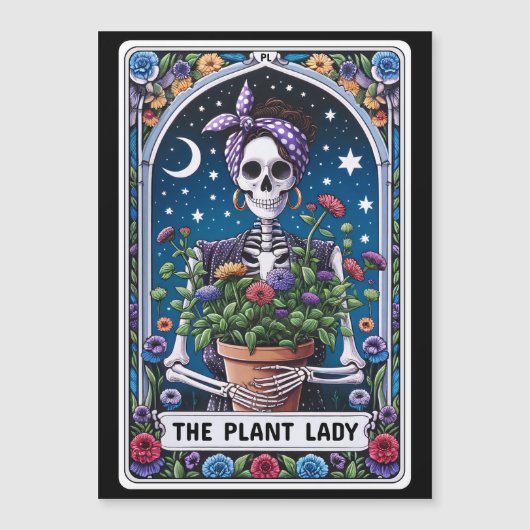"The Plant Lady" Tarot Kaart magneet (Voorkant)