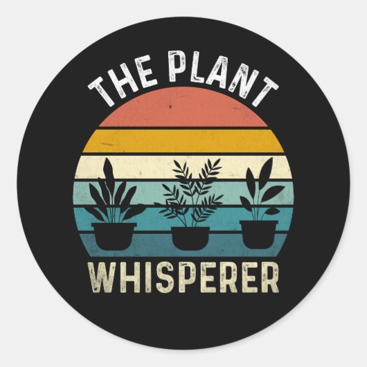 The Plant Whisperer Funny Ronde Sticker (Voorkant)