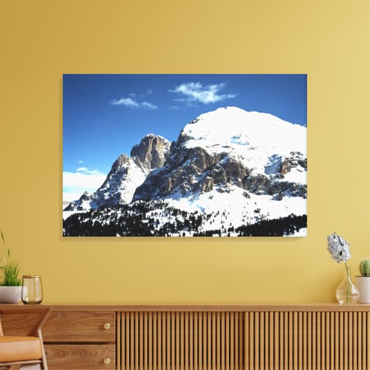 The Plattkofel and Langkofel Italy Holiday Card Canvas Afdruk (Insitu (Woonkamer))