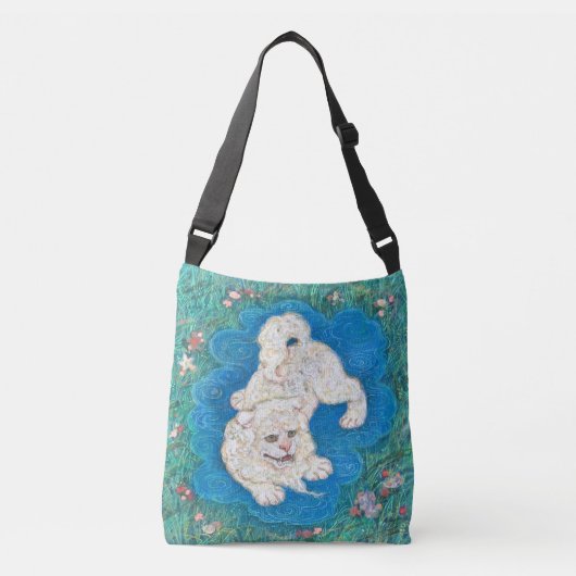The Playful Shishi: Whimsical  Crossbody Tas (Voorkant)