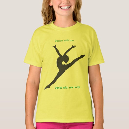 The Playground T-Shirt with dancer in chartreuse (Voorkant)