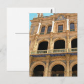 The Plaza de España, Sevilla, Spanje, foto-briefka Briefkaart (Voorkant / Achterkant)