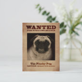 The Plucky Pug Postcard Briefkaart (Staand voorkant)
