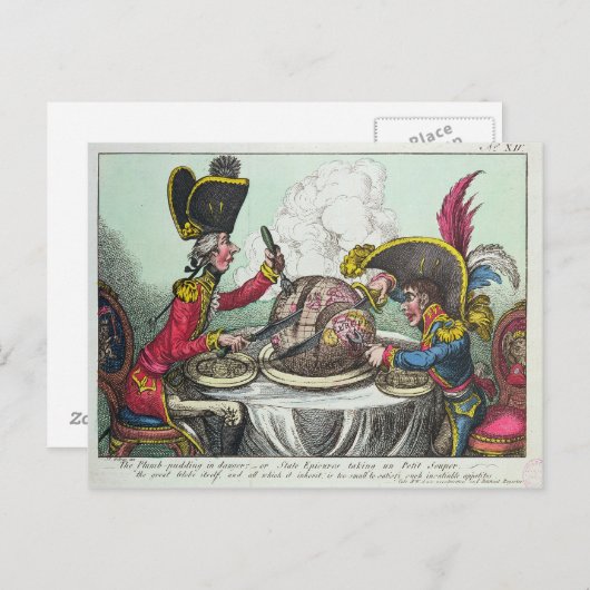 The Plum Pudding in Danger, 1805 Briefkaart (Voorkant / Achterkant)