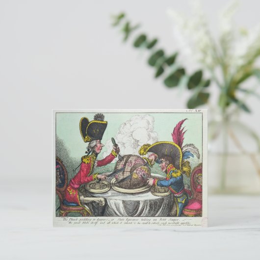 The Plum Pudding in Danger, 1805 Briefkaart (Staand voorkant)