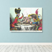 The Plum Pudding in Danger, 1805 Canvas Afdruk (Insitu (Houten vloer))