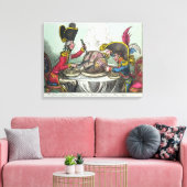 The Plum Pudding in Danger, 1805 Canvas Afdruk (Insitu (Woonkamer))