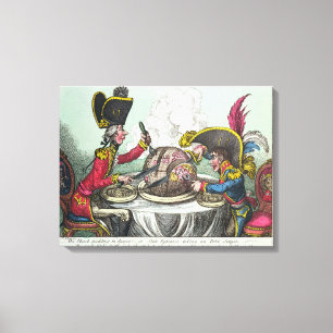 The Plum Pudding in Danger, 1805 Canvas Afdruk