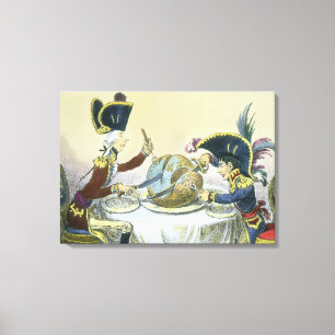The Plum Pudding in Danger, 1805 Canvas Afdruk