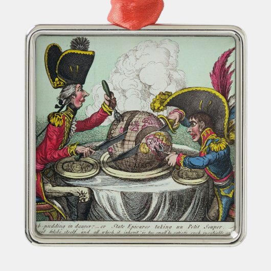 The Plum Pudding in Danger, 1805 Metalen Ornament (Voorkant)