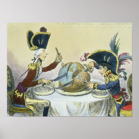 The Plum Pudding in Danger, 1805 Poster (Voorkant)