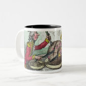 The Plum Pudding in Danger, 1805 Tweekleurige Koffiemok (Voorkant links)