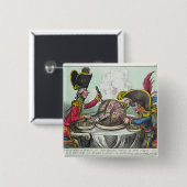 The Plum Pudding in Danger, 1805 Vierkante Button 5,1 Cm (Voorkant /achterkant)