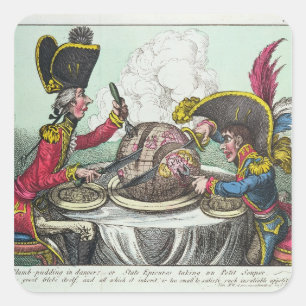 The Plum Pudding in Danger, 1805 Vierkante Sticker