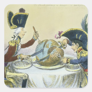 The Plum Pudding in Danger, 1805 Vierkante Sticker