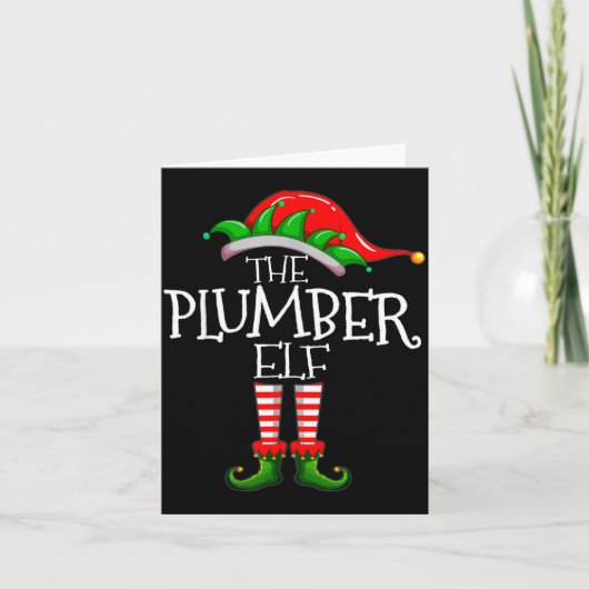 The Plumber Elf Christmas Gift, Plumbing Xmas Paja Kaart (Voorkant)