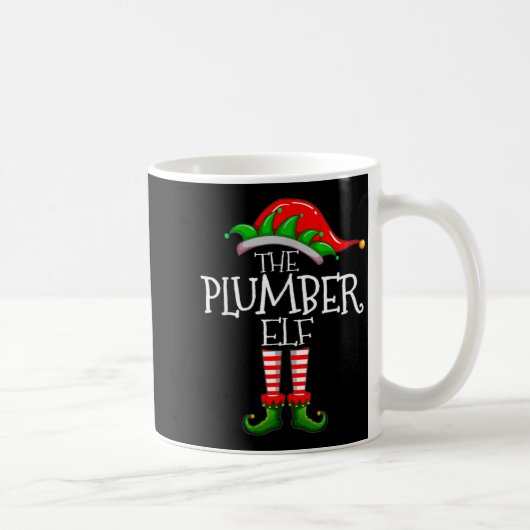 The Plumber Elf Christmas Gift, Plumbing Xmas Paja Koffiemok (Rechts)