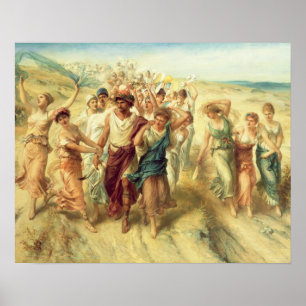 The Poet Anacreon (570-485 v.Chr.) met zijn Muses, Poster