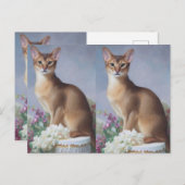 The Poised Abyssinian – Elegant Cat Postcard Briefkaart (Voorkant / Achterkant)