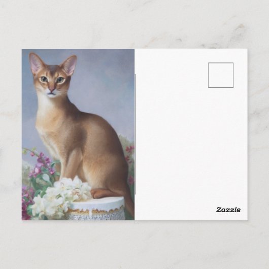 The Poised Abyssinian – Elegant Cat Postcard Briefkaart (Achterkant)