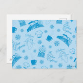 The Polar Express | Blauwe vakantie-icoonpatroon Feestdagenkaart (Voorkant / Achterkant)